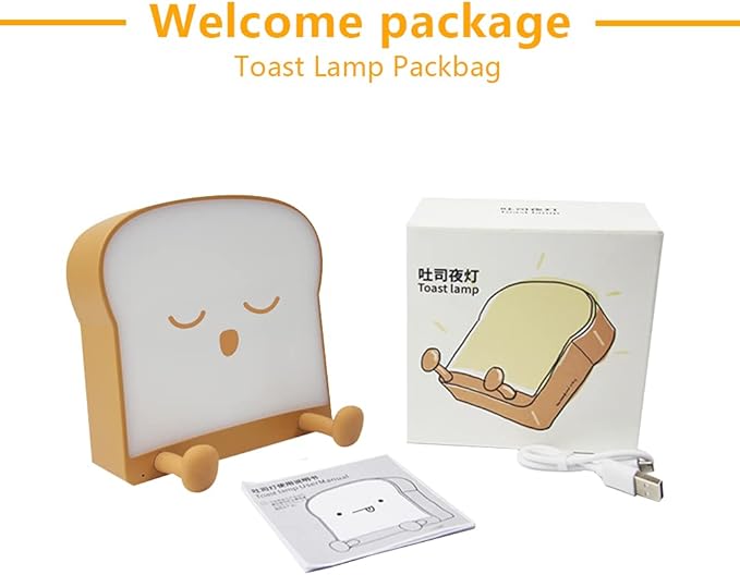 QANYI Cool Toast Bread Night Lamp, Desk Lamp Gifts for Women, Teen Girls & Adults - Men's Christmas & Graduation Gift Ideas