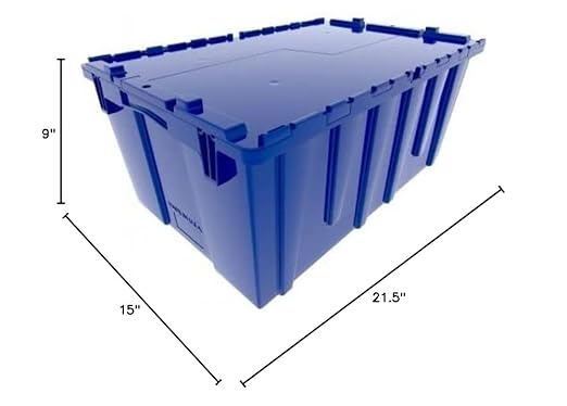 Unknown Plastic Modern Lidded Home Storage Bins - 6 Pack Heavy Duty 8.5 Gallon Size - 21.5 Inch L x 15 Inch W x 9 Inch H