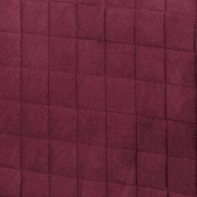 Touch of Class Camden Luxury Bedding | Neutral Claret Color | Grande Fitted Bedspread | Faux Suede Box Quilted Design | Designed 3 Piece Set Includes Full Bedspread and 2 Standard Shams