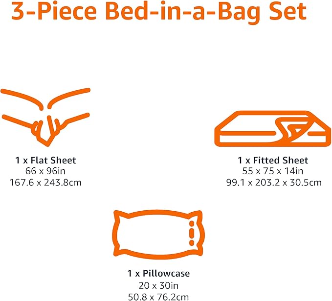 Amazon Basics Lightweight Microfiber 3-Piece Bed Sheet Set, Rose, Solid, Twin XL