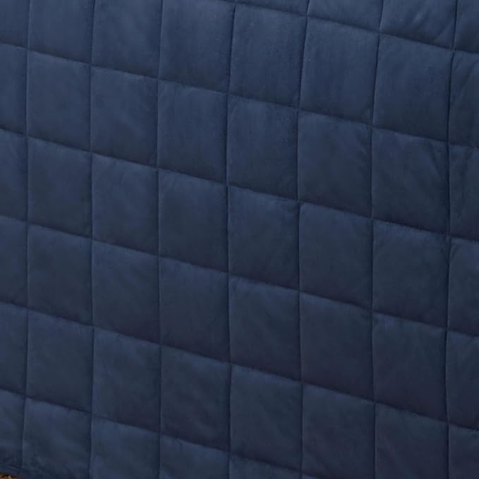 Touch of Class Camden Luxury Bedding | Warm Indigo Color | Grande Fitted Bedspread | Faux Suede Box Quilted Design | Designed 3 Piece Set Includes Cal King Bedspread and 2 King Shams