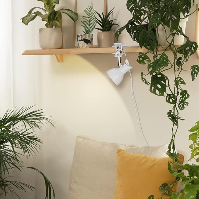 deeloop LED Clip on Light Book Reading 5W Super Bright 330° Rotation Clip on Lamp for Bed/Desk Lamp with Clamp White