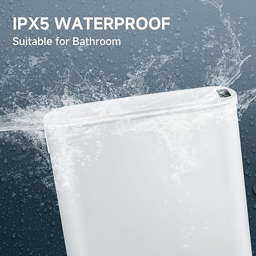 TIPGO 5 Gallon Motion Senor Bathroom Trash Can with Lid, Automatic Garbage Can Touchless, Smart Plastic Waste Basket for Narrow Spaces, Bathroom, Office, Bedroom, Living Room (White)