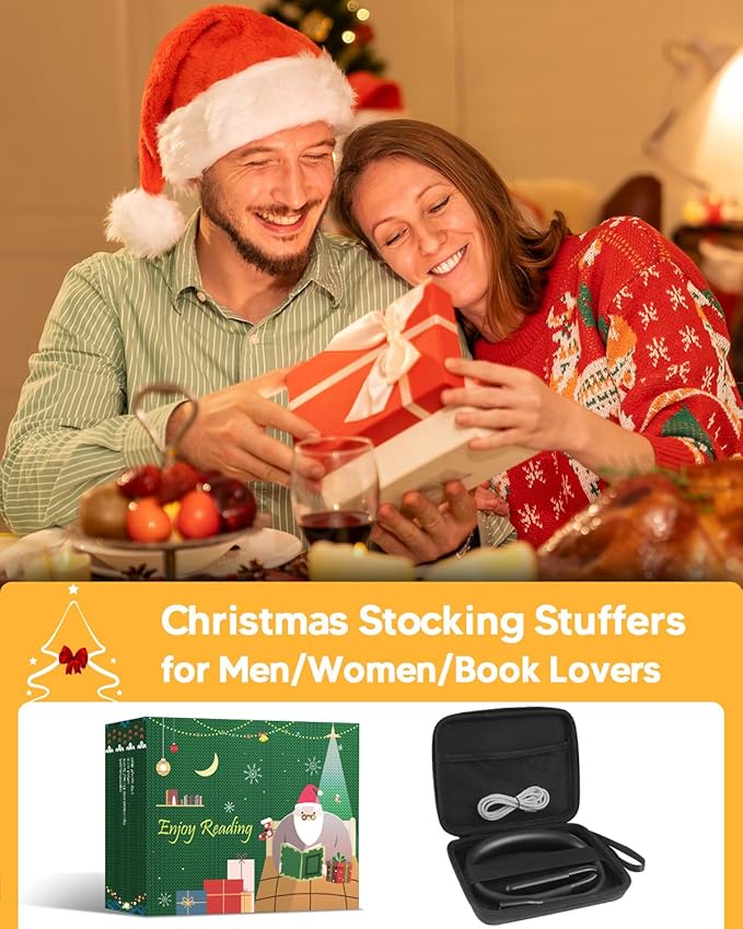 Book Light with EVA Case: Rechargeable Eye Caring 3 Color Dimmable Neck Reading Light, Bendable Neck Lamp with Power Display, Reading Lamp Knitting Crochet Accessories Neck Lights for Crafts