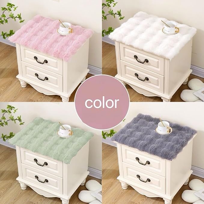 Nightstand Dust Cover Bedside Table Mat lint-Green