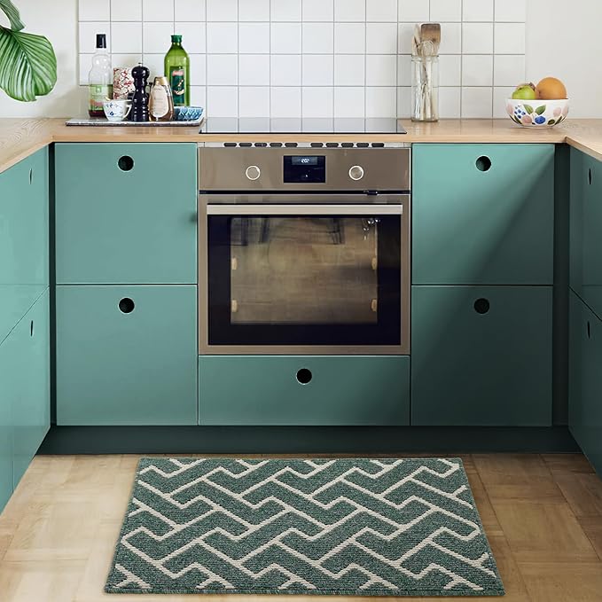 hicorfe Indoor Doormat,Front Back Door Mat Rubber Backing Non Slip Door Mats 20"x31.5" Absorbent Resist Dirt Entrance Doormat Inside Floor Mats for Entryway Washable Low-Profile(Teal)