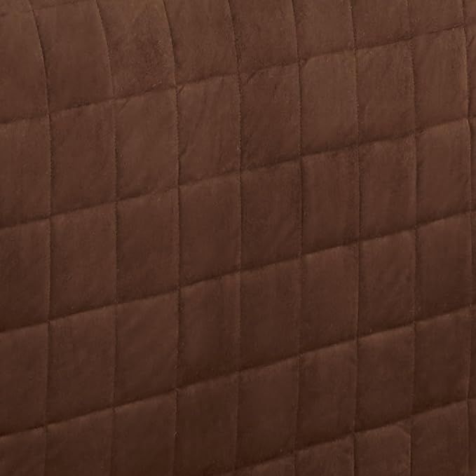 Touch of Class Camden Luxury Bedding | Neutral Chocolate Brown Color | Grande Fitted Bedspread | Faux Suede Box Quilted Design | Designed 3 Piece Set Includes Cal King Bedspread and 2 King Shams