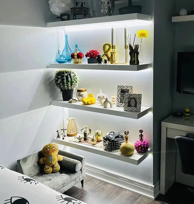 Under Cabinet Light, 6 PCS 40 Inches LED Strips, 1200 Lumen, Daylight 6500K. for Kitchen Cabinets, Counters, Cupboard, Bookshelf (Cold White 6500K, 6 * 40inch COB LED Strips)