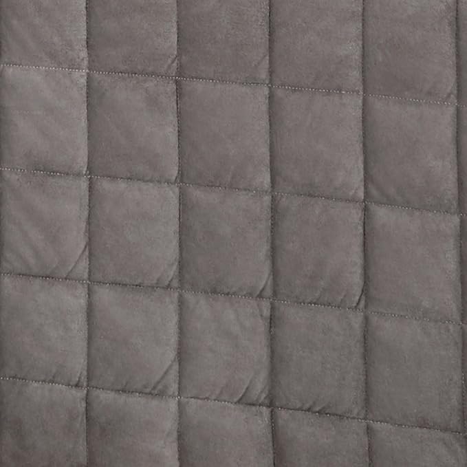 Touch of Class Camden Luxury Bedding | Neutral Charcoal Gray Color | Classic Fitted Bedspread | Faux Suede Box Quilted Design | Designed 2 Piece Set Includes Twin Bedspread and 1 Standard Sham