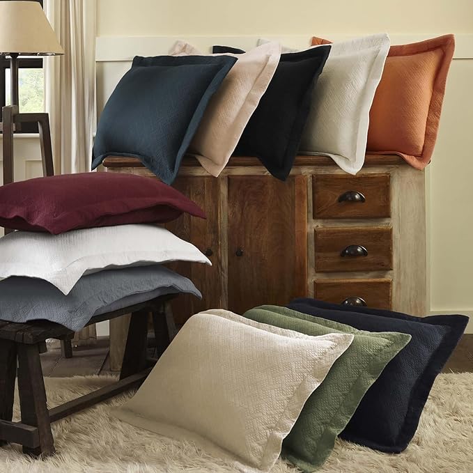 Superior 3 Piece Basketweave Cotton Bedspread Set, Home Bed Decor, Decorative Bed Spread, 2 Pillow Shams, Medium Weight Blanket, Matelasse Coverlet Bedding, Geometric Lattice Pattern, Full, Grey