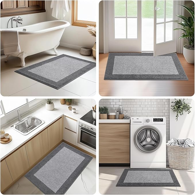 Washable Area Rug 34" x 60", Non Slip Kitchen Rug for Floor, Absorbent Entrance Runner Rug for Bedroom, Living Room, (Roll Packing)
