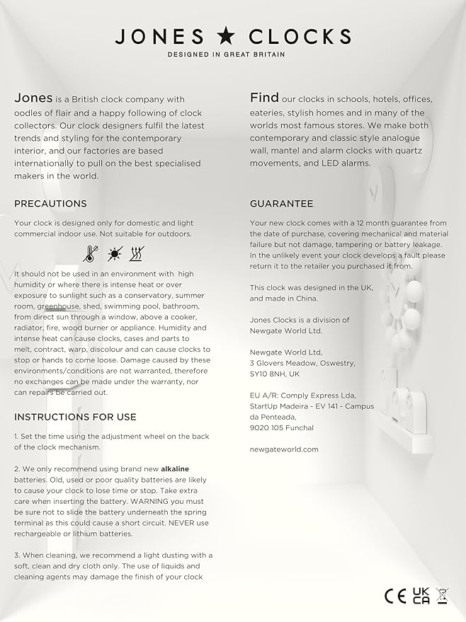 JONES CLOCKS® Parlour Mantel Clock | Classic Carriage Clock | Cream | Elegant Square Decorative case, Perfect for Mantel, Shelf, Table or Bedside