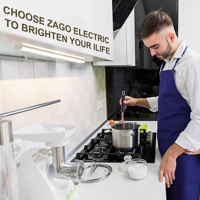 ZAGO 18 Inch LED Hardwired Under Cabinet Lighting with Clamp Connector, 5CCT Switchable, Undercounter Led Lights for Kitchen, 120V, 9W, 620-750LM, ETL & Damp Rated, White, 4 Packs