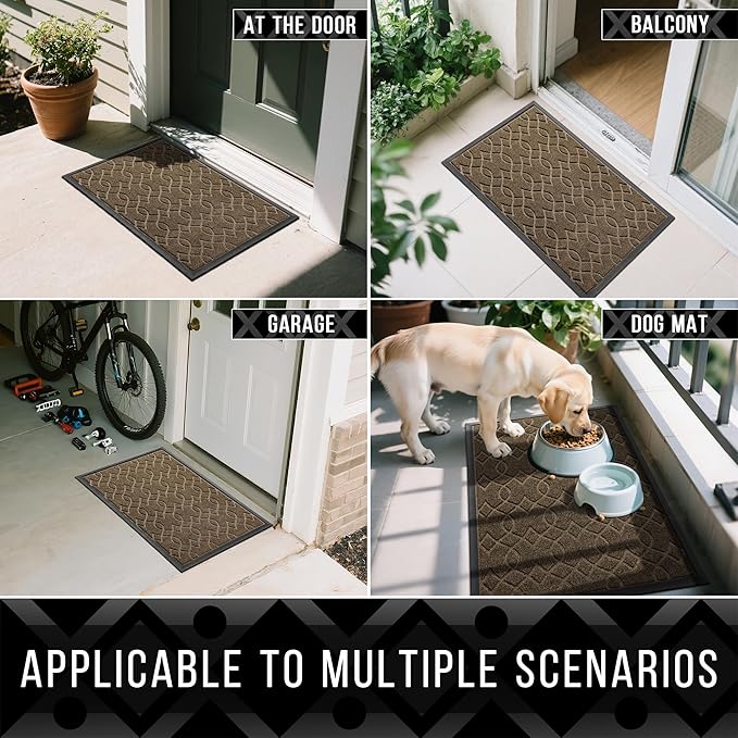 Yimobra Outdoor Runner Rug 72x24, All-Season Waterproof Doormat Outdoor Entrance, Heavy Duty Non-Slip Outside Commercial Grade Door Mat, Easy Clean, Brown