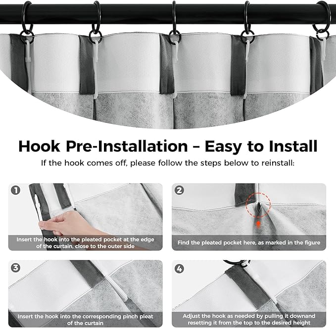 Pinch Pleated 100% Blackout Curtains for Bedroom, Grey Velvet Curtains for Living Room, Black Out Curtain 96 inch Long Room Darkening, Blackout Pinch Pleat Drapes with Hooks 2 Panels