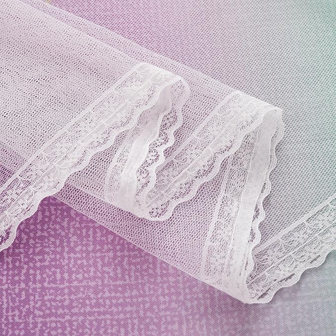 XiDi Curtains for Bedroom Decor, Rainbow Green PurpleBlue34/96/1