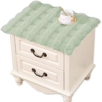 Nightstand Dust Cover Bedside Table Mat lint-Green
