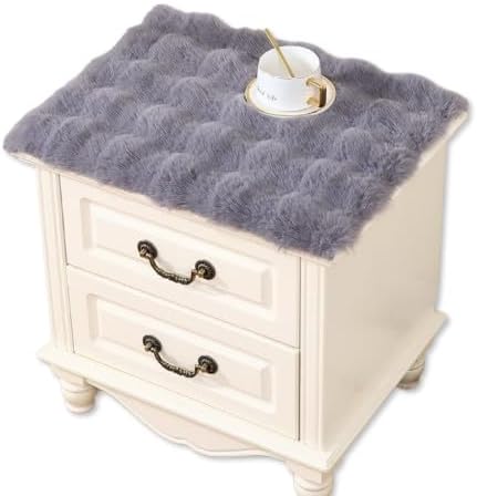 Nightstand Dust Cover Bedside Table Mat lint-Grey