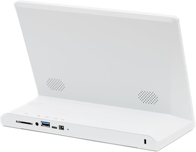 Masjidal 10" Digital Azan Clock with WiFi, Dynamic Touch Screen, Worldwide Prayer Times, Full Quran Player, Islamic Art, Streaming Halal Muslim Content: Duas, Dhikr, Surah of The Day, White (L-Shaped)