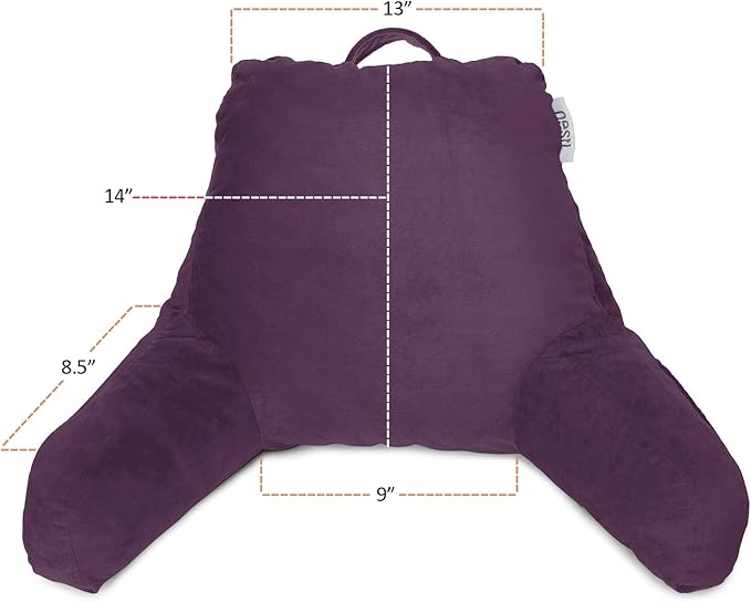 Nestl Reading Pillow for Kids & Teens with Shredded Memory Foam, Backrest Pillows for Reading, Watching, and Gaming, Use on The Couch, Bed, or Floor, Adjustable Support with Washable Cover Purple