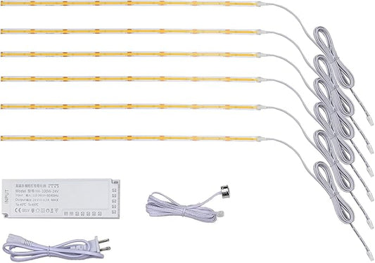 Under Cabinet Lighting,COB LED Motion Sensor Cabinet Light Indoor Closet Lights Kitchen,Stairs,Hallway,Pantry Light (Warm W hite 3000K, 6 * 40inch CO B LED Strips)