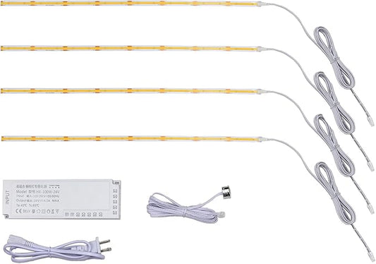 Motion Sensor Under Cabinet LED Lighting Kit for Kitchen Cabinets Counter Shelf Bookcase Closet, 20ft PCS Strip with Transformer,White 6500K (Cold White 6500K, 4 * 5Ft)