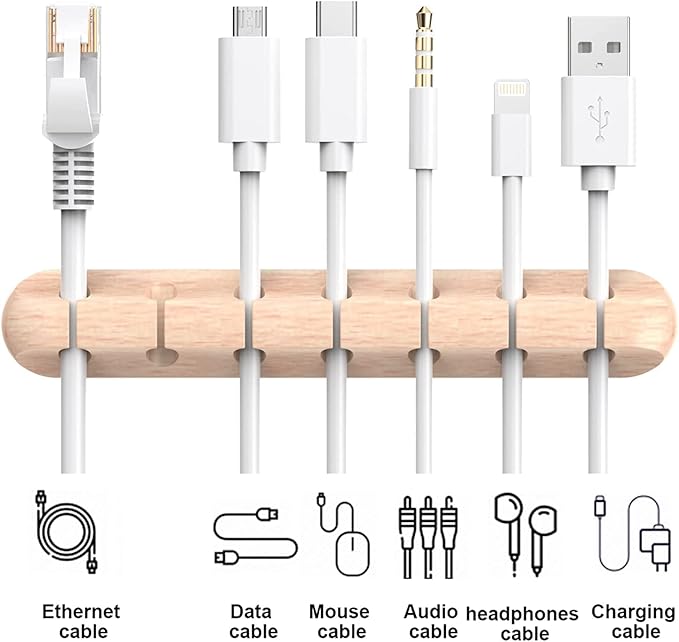 SOULWIT Cable Holder Clips, 3-Pack Cable Management Cord Organizer Clips Silicone Self Adhesive for Desktop USB Charging Cable Nightstand Power Cord Mouse Cable Wire PC Office Home