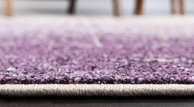 Unique Loom Del Mar Collection Area Rug - Jennifer (7' 10" Round, Purple/ Ivory)