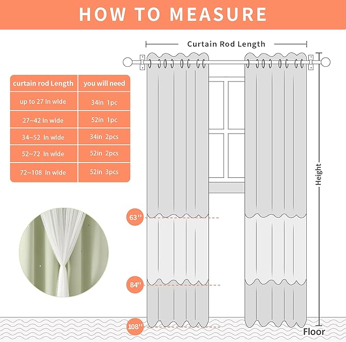 XiDi Green Curtains for Bedroom, Girls Room Blackout Curtains, Kids Room Darkening Curtains, Light Green Decor, 1 Panel Sage Green/34/72/1