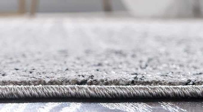 Unique Loom Del Mar Collection Area Rug - Jennifer (2' x 6' 1" Runner, Gray/ Black)