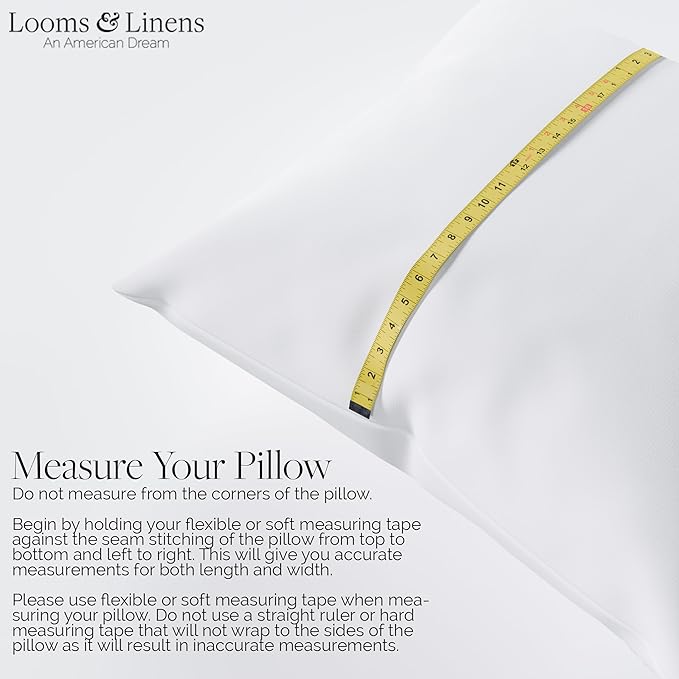 Looms & Linens 14x20 inch Lumbar Support Pillow Inserts for Rectangle Pillows - Lumbar Pillows Made in USA Only - Hypoallergenic Throw Pillows for Couch