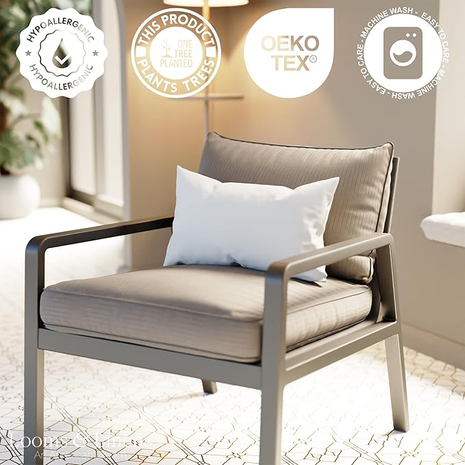 14x22 inch Pillow Form by Looms and Linens with Down Alternative Sham Pillow - USA Made Lumbar Pillow Pack of 1