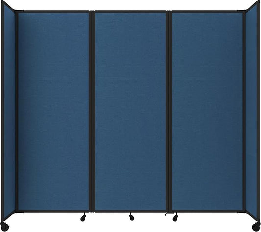 Versare Room Divider 360 Portable Wall Partition | Folding Panels | Large Freestanding Divider | Locking Wheels | Temporary Room Separator