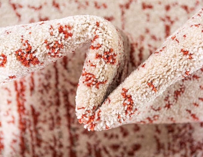 Unique Loom Del Mar Collection Area Rug - Jennifer (10' 6" x 16' 5" Rectangle, Red/ Beige)