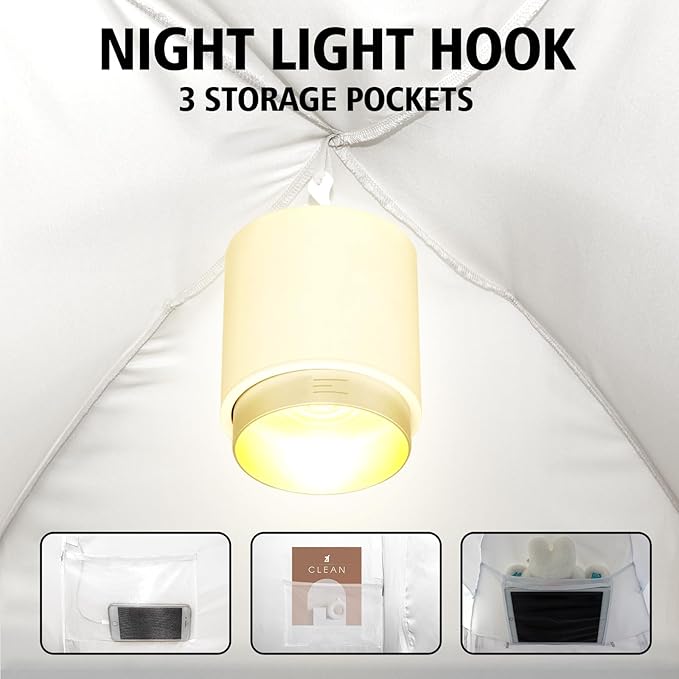 Bed Tent Bed Canopy Breathable 100% for Adult and Kids- Original Design Light Reduction 93% Sleeping Dream Tents Indoor Portable Big Space with String Light 3 Doors Twin Full Queen King Size