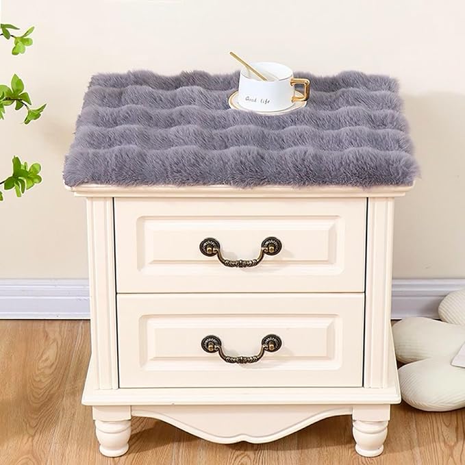 Nightstand Dust Cover Bedside Table Mat lint-Grey