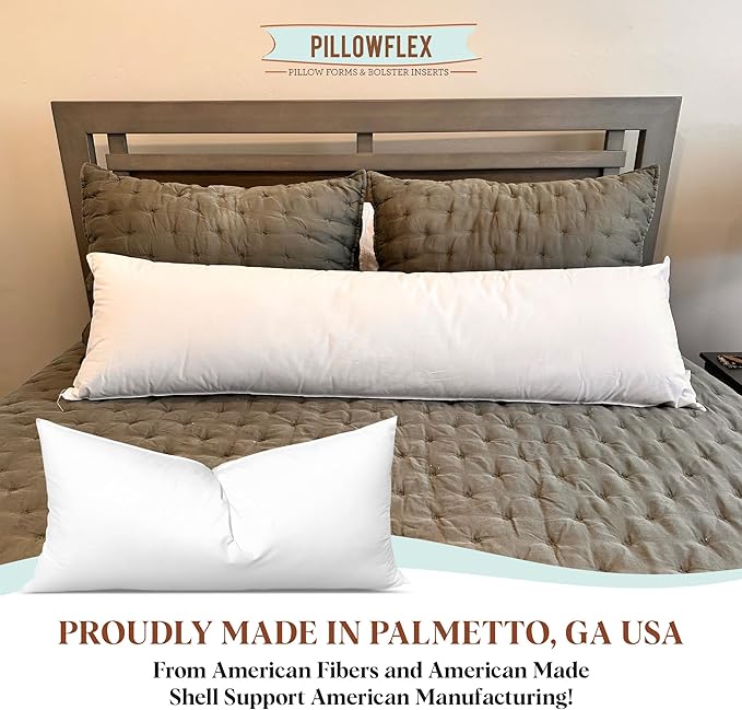 Pillowflex Synthetic Down Alternative Pillow Inserts for Shams - Comfy Pillows for Sleeping, Perfect Pillow & Best Sleeping Pillows, Handmade Down Alternative Throw Pillow Inserts - (16x26 Set of 2)