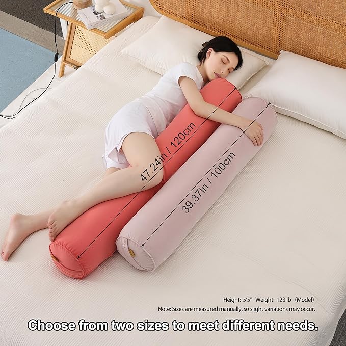 Body Pillow for Adults – Long Bolster Pillow for Bed, Round Cuddle Pillow, Full Support for Side Sleepers,39.37x 7.87 Inches,Purple