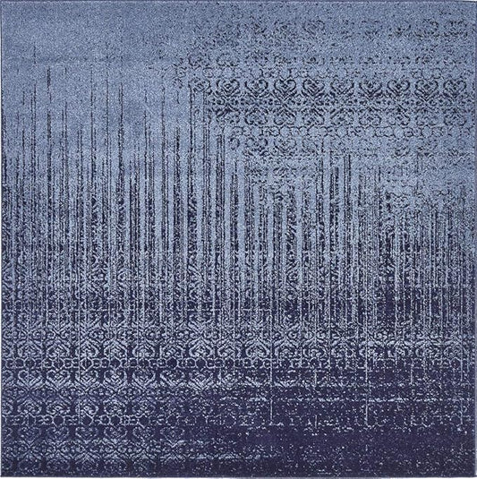 Unique Loom Del Mar Collection Area Rug - Jennifer (6' 1" Square, Blue/ Navy Blue)