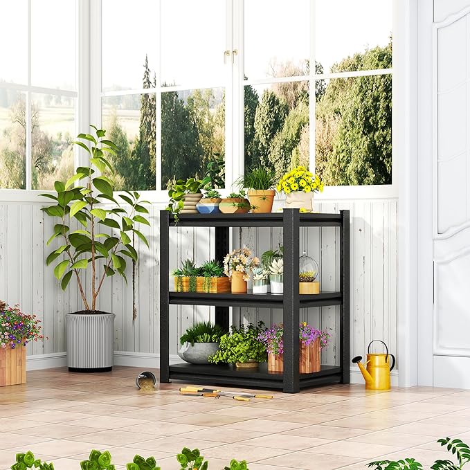 2-Tier Storage Shelves,1200 Lbs Metal Shelving Unit, Double-Layer Columns, Adjustable Reinforcing Shelves for Coffee Table in Living Room, Bedroom, Kitchen，Office(16''W*10''D*22''H)