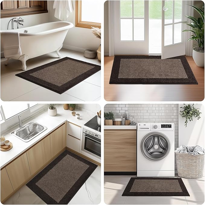 Machine Washable Kitchen Rug 24" x 96", Non Slip Kitchen Mat for Floor, Absorbent Entrance Runner Rug for Bedroom, Hallway, Bathroom, Door (Roll Packing)