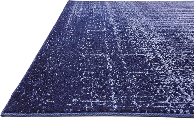 Unique Loom Del Mar Collection Area Rug - Jennifer (6' 1" Square, Blue/ Navy Blue)