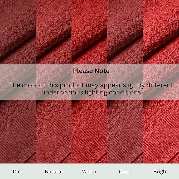 Salt Earth 100% Cotton Throw Blanket, Twin, 68"X92" Waffle Throws for Home, Bedrooms, Outdoor Couch, Office Couch, Modern Cozy Bed Room Decor Blankets,Lightweight All Season Western Blanket(Red)