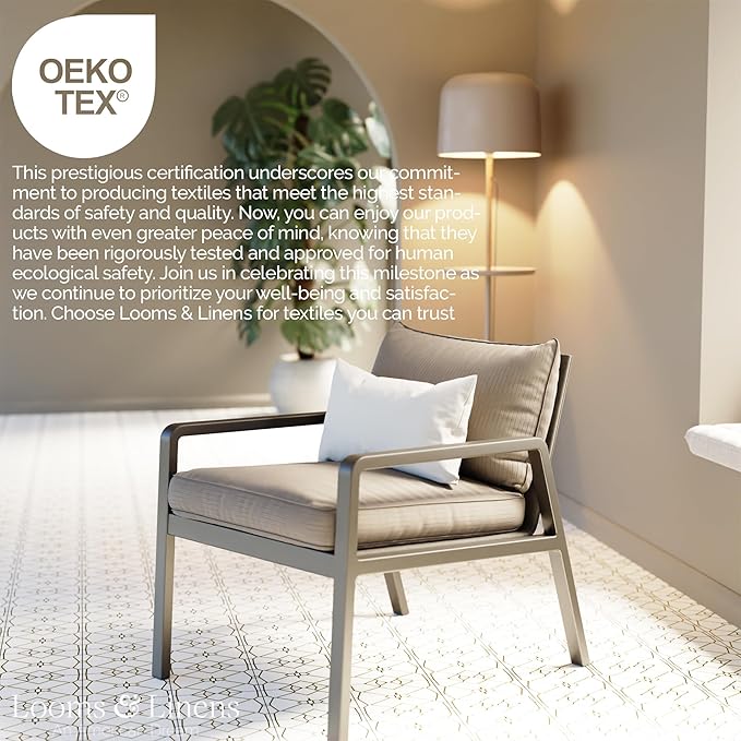 12x18 Lumbar Pillow by Looms and Linens with Down Alternative Rectangle Throw Pillow - USA Made Lumbar Pillow 18 x 12 Pack of 1