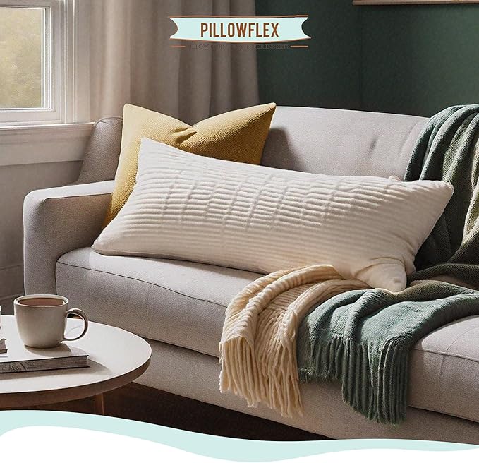 Pillowflex Synthetic Down Pillow Insert - 16x48 Down Alternative Pillow, Ultra Soft, Large Rectangle Body Sleeping Pillow, Lumbar, Long, Back - 1 Decorative Pillow Form