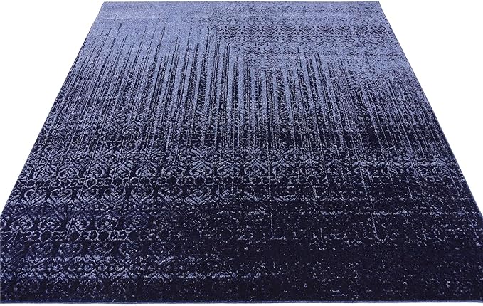 Unique Loom Del Mar Collection Area Rug - Jennifer (6' 1" Square, Blue/ Navy Blue)