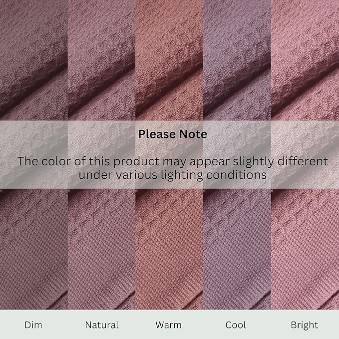 Salt Earth 100% Cotton Throw Blanket, Queen, 90"X92" Waffle Throws for Home, Bedrooms, Outdoor Couch Office Couch, Modern Cozy Room Decor Blankets, Lightweight, All Season Western Blanket (Lavender)