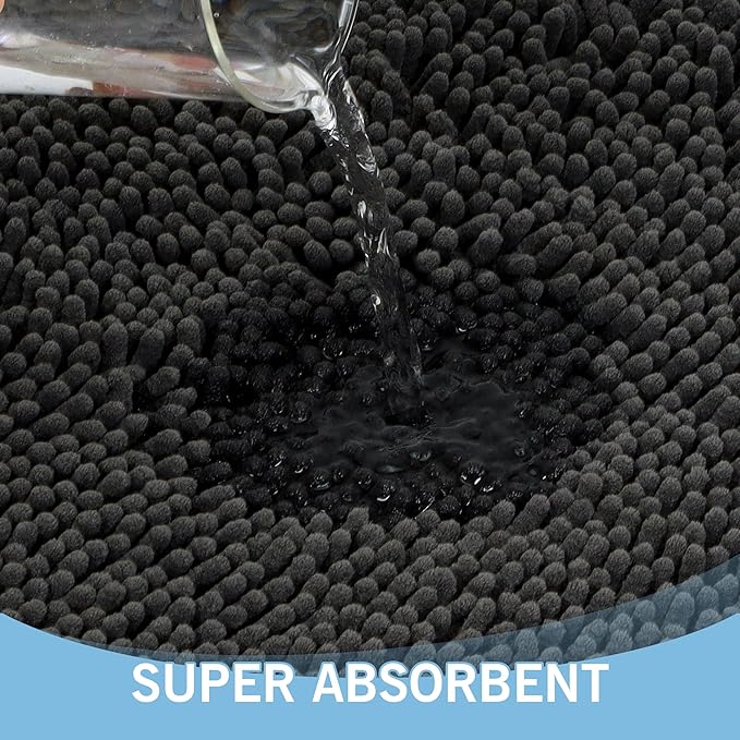 Amyracel Dirt Trapping Door Mat, 36" x 72" Large Absorbent Dog Door Mat for Muddy Paws, Quick Dry Non Slip Chenille Mud Mat for Dogs, Machine Washable Entry Indoor Entryway Rug for Inside Floor