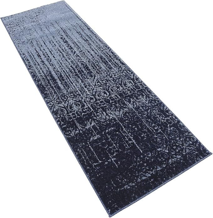 Unique Loom Del Mar Collection Area Rug - Jennifer (2' x 6' 1" Runner, Blue/ Navy Blue)