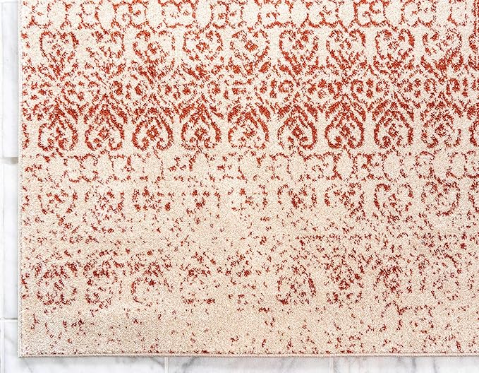 Unique Loom Del Mar Collection Area Rug - Jennifer (10' 6" x 16' 5" Rectangle, Red/ Beige)